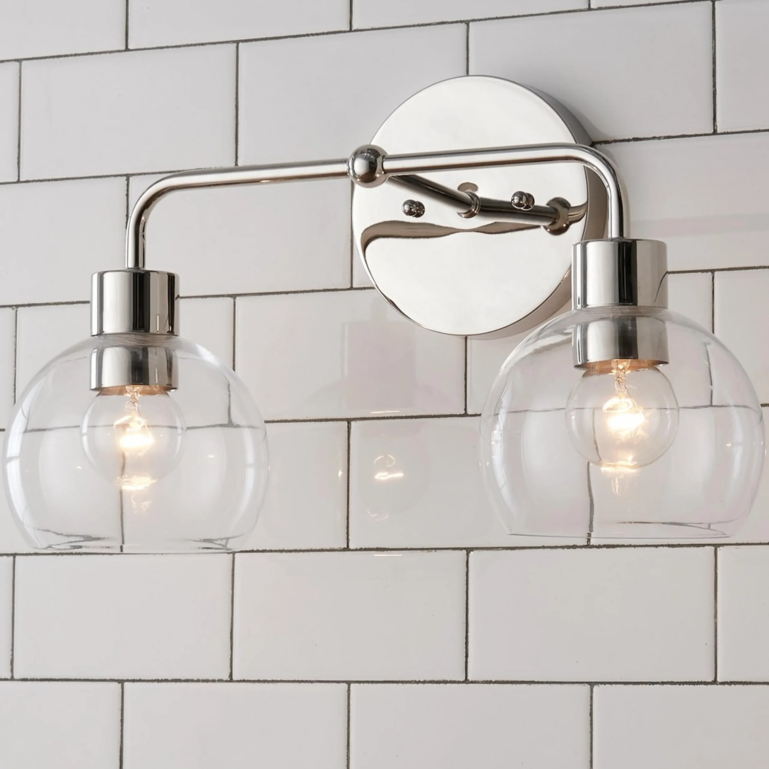 Young House Love Clear Glass Bubble Vanity Light - 2 Light