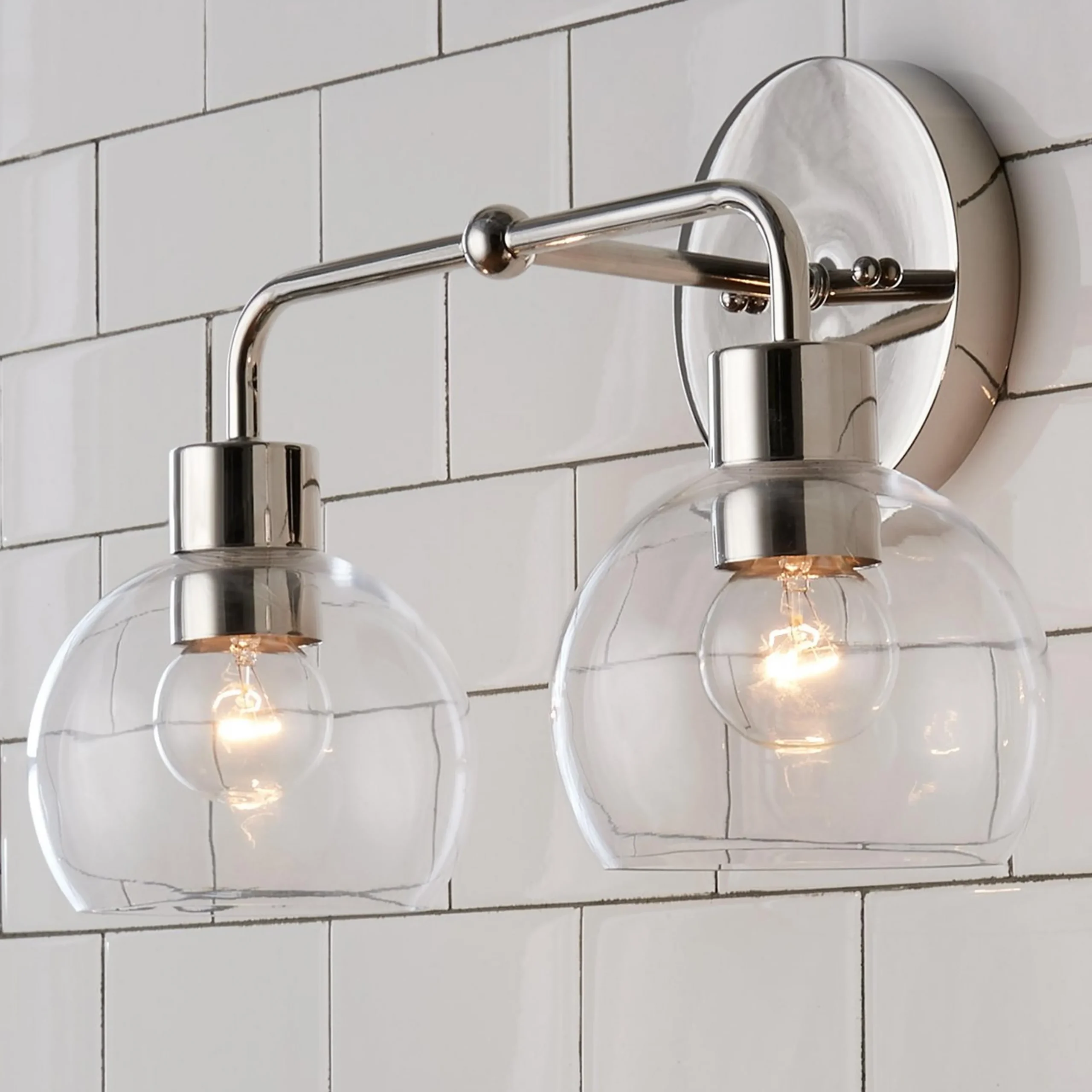 Young House Love Clear Glass Bubble Vanity Light - 2 Light