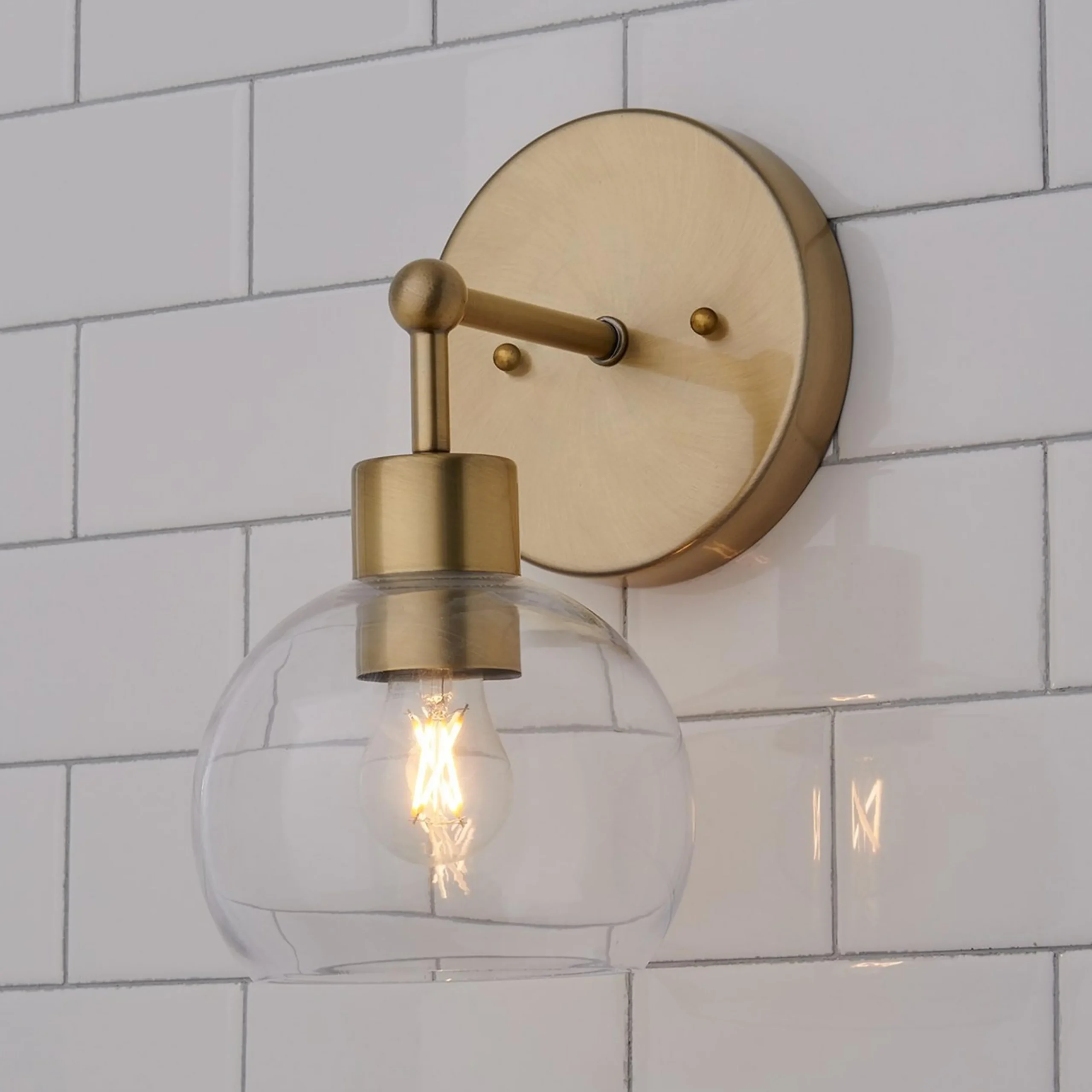 Young House Love Clear Glass Bubble Sconce