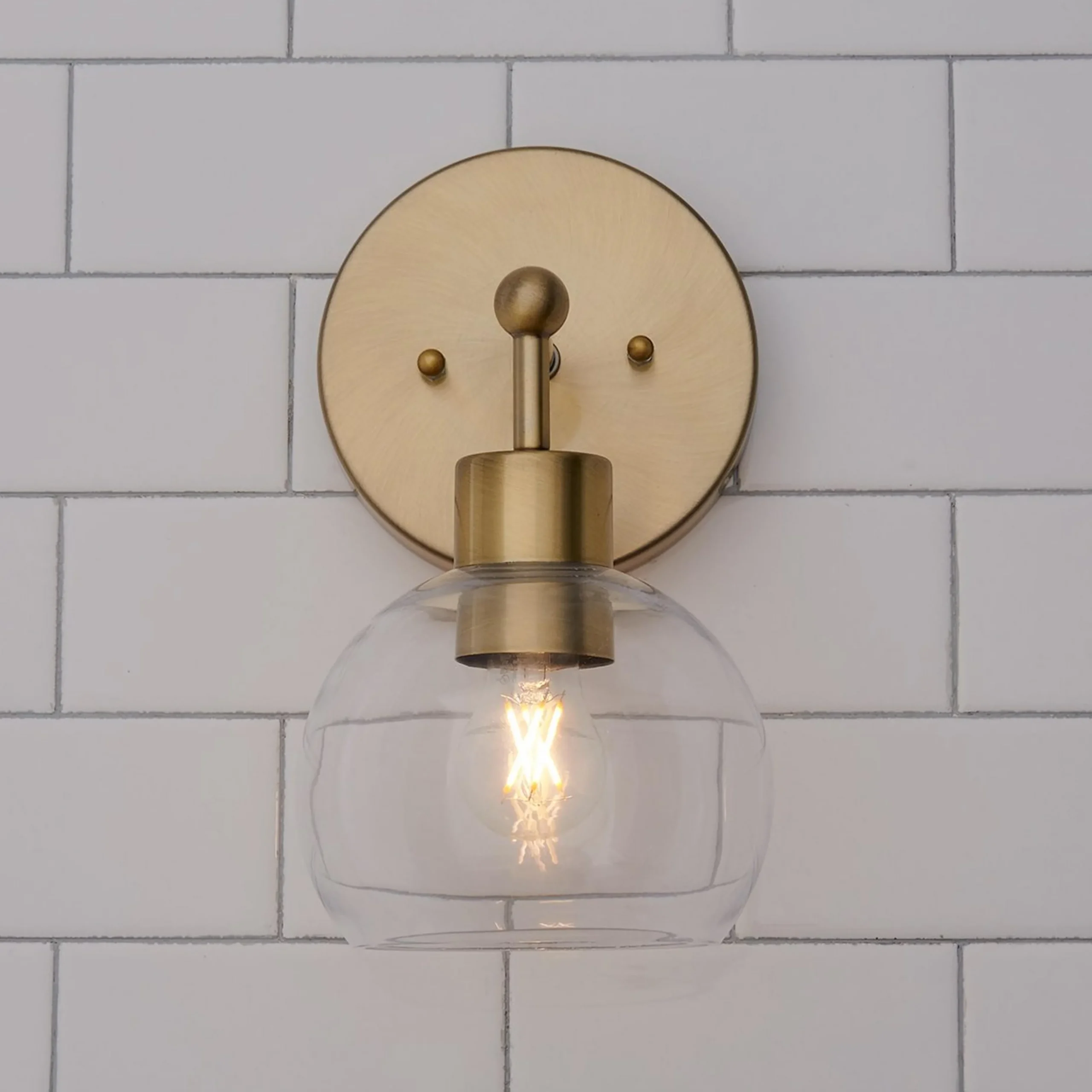 Young House Love Clear Glass Bubble Sconce