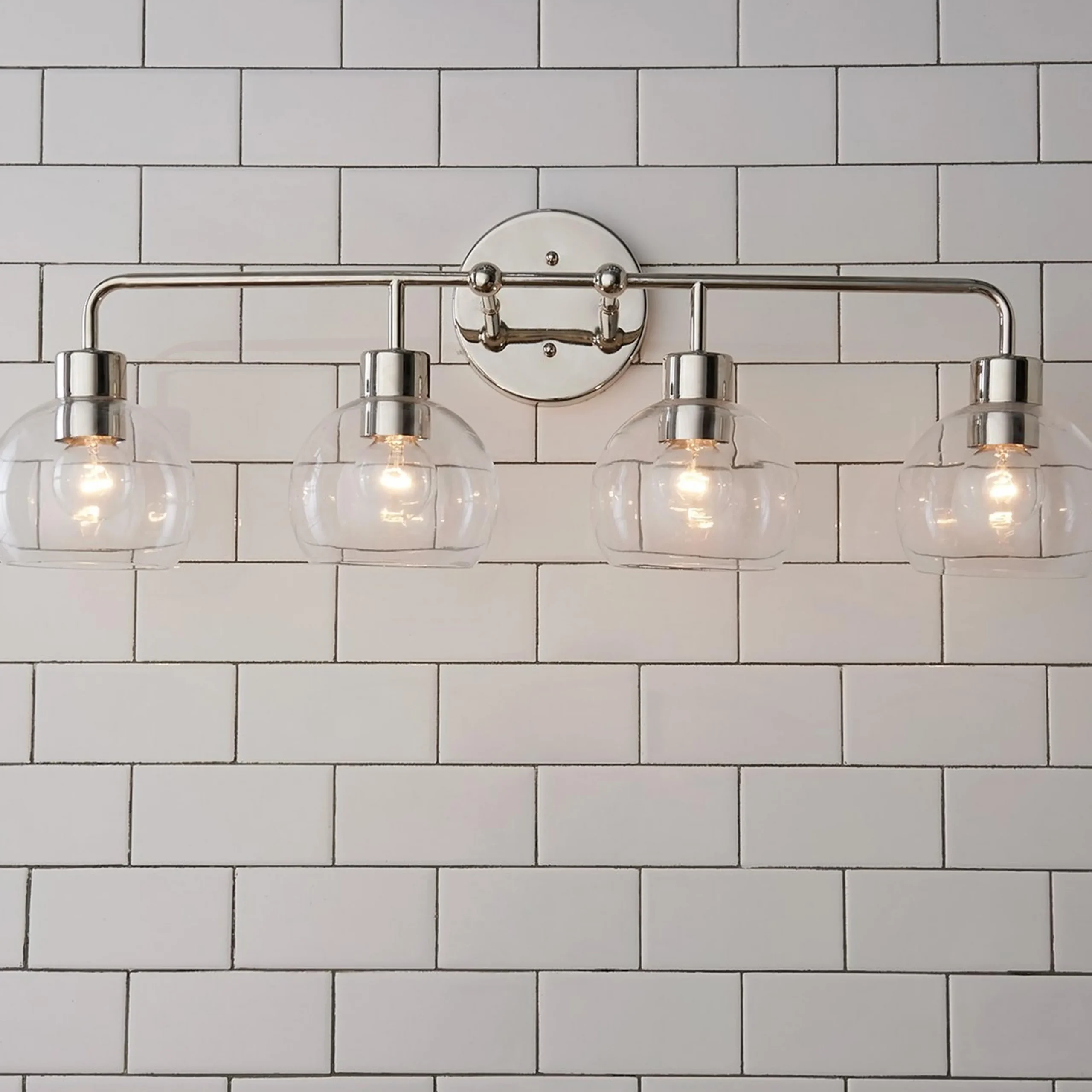 Young House Love Clear Glass Bubble Vanity Light - 4 Light