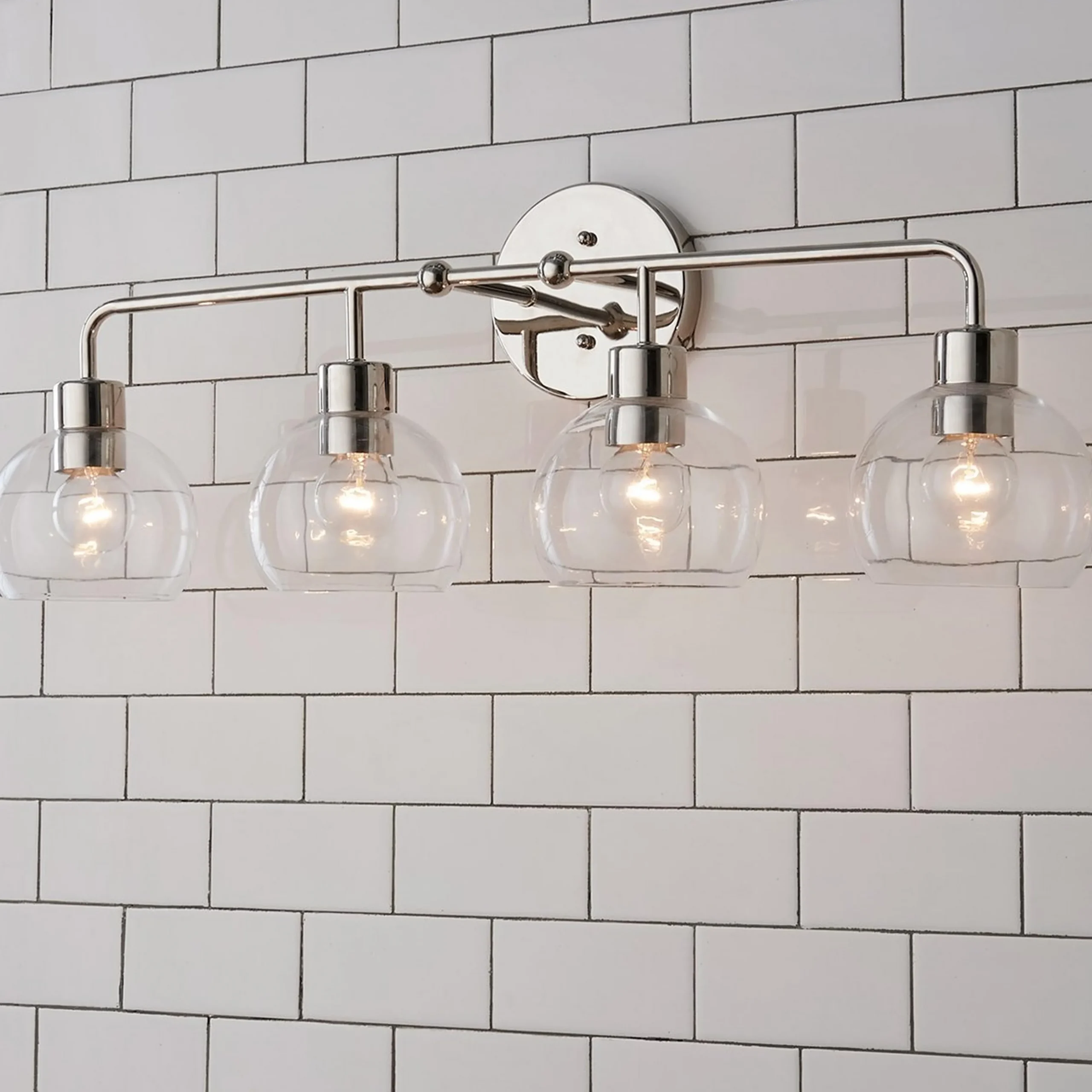 Young House Love Clear Glass Bubble Vanity Light - 4 Light