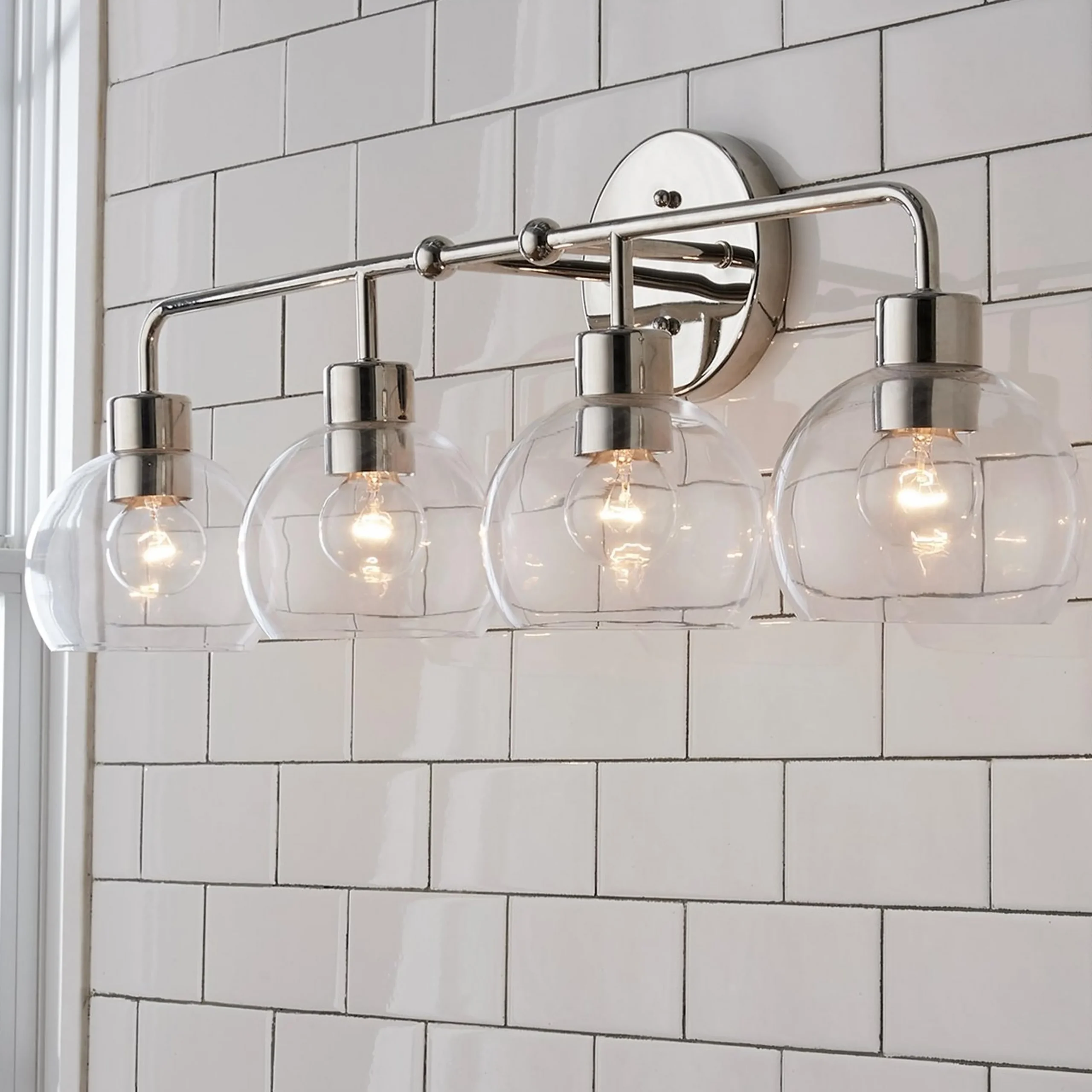 Young House Love Clear Glass Bubble Vanity Light - 4 Light