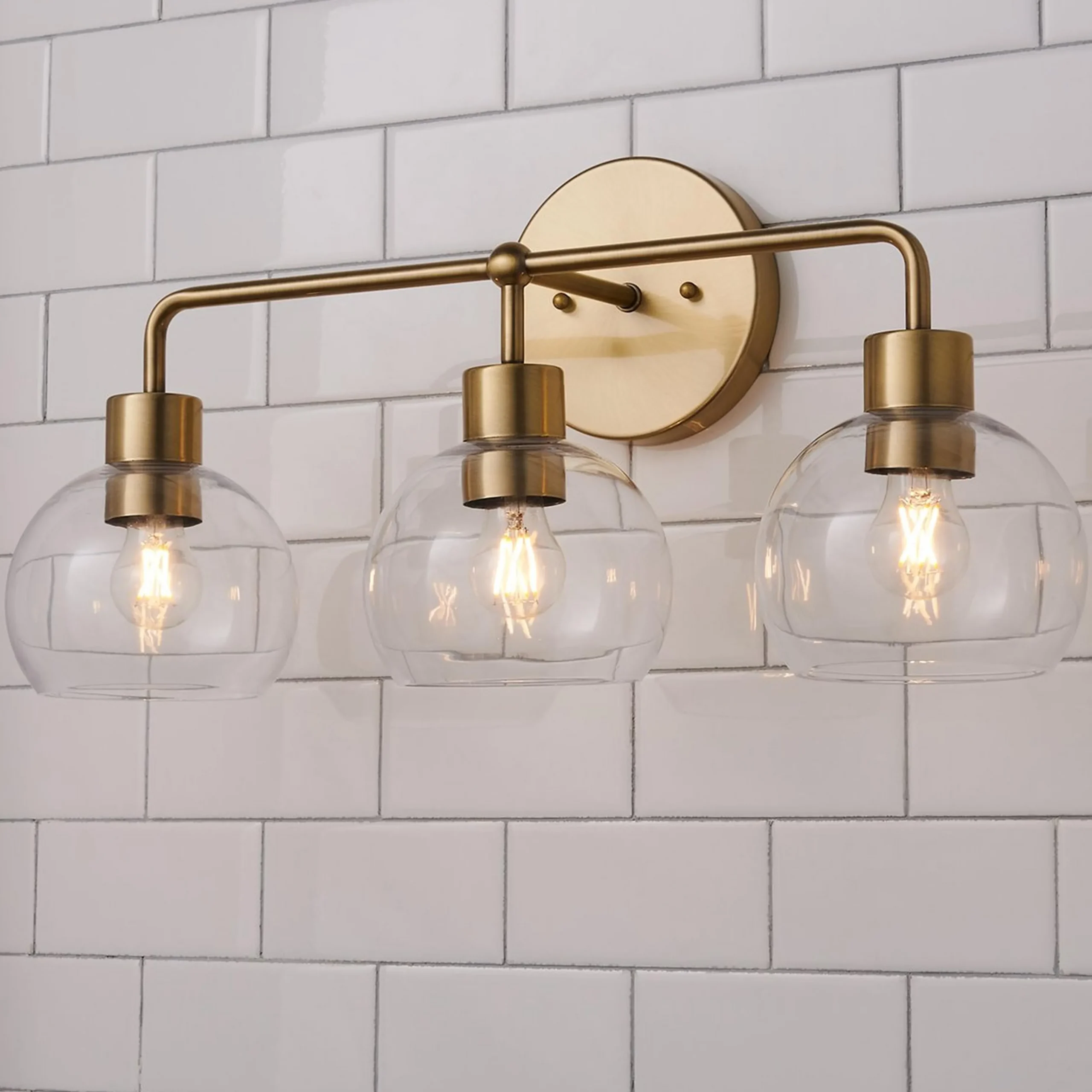 Young House Love Clear Glass Bubble Vanity Light - 3 Light
