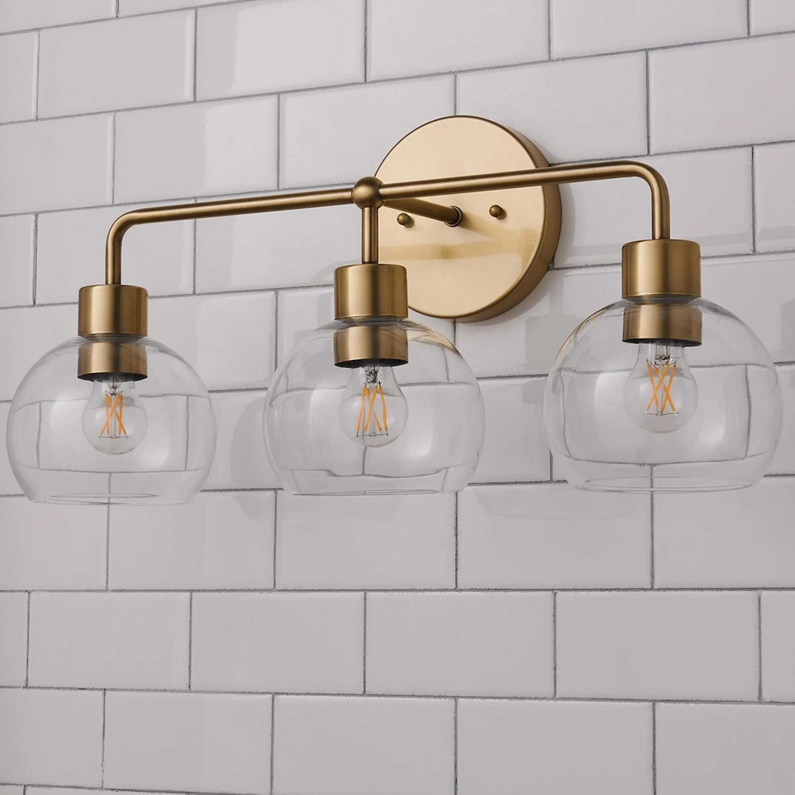 Young House Love Clear Glass Bubble Vanity Light - 3 Light