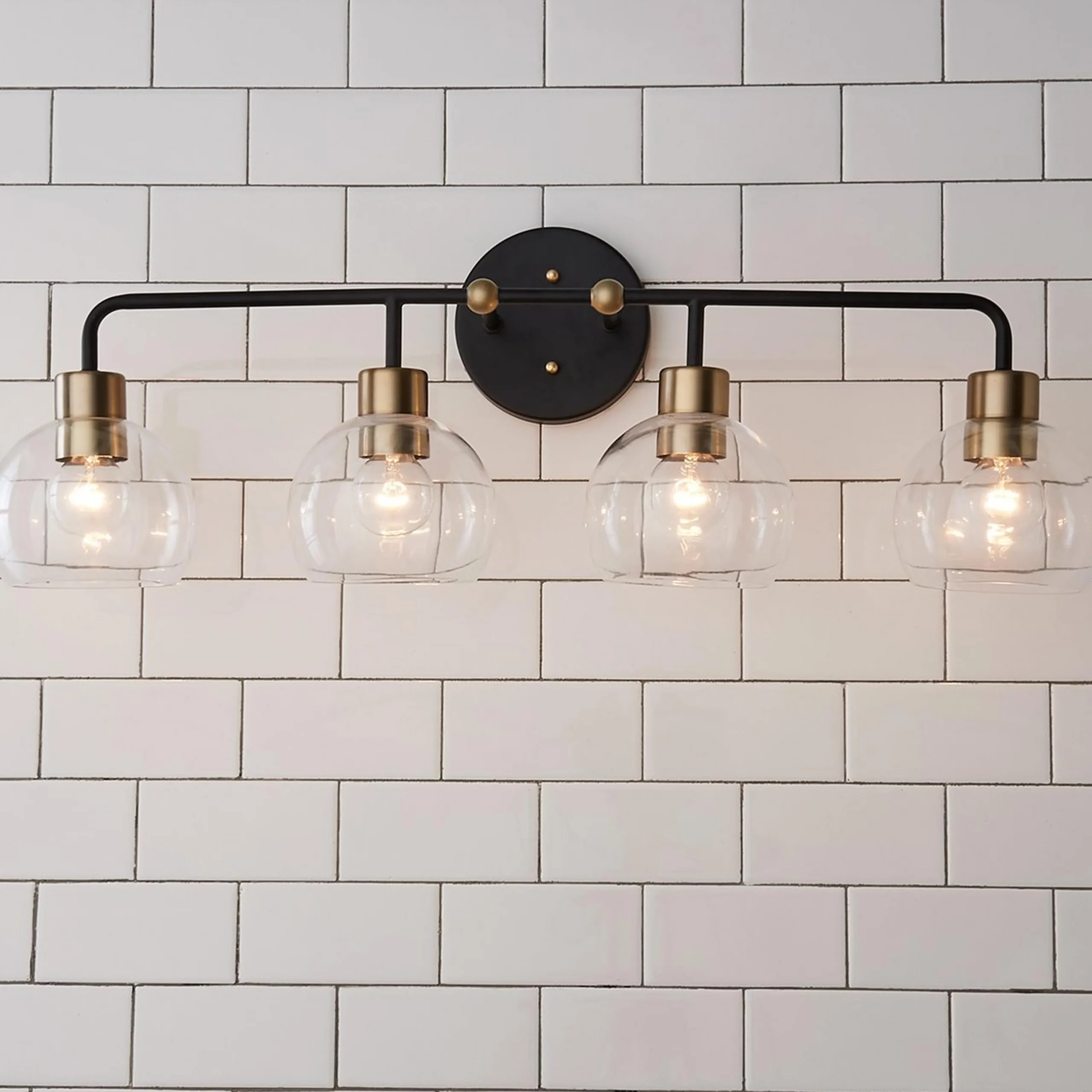 Young House Love Clear Glass Bubble Vanity Light - 4 Light