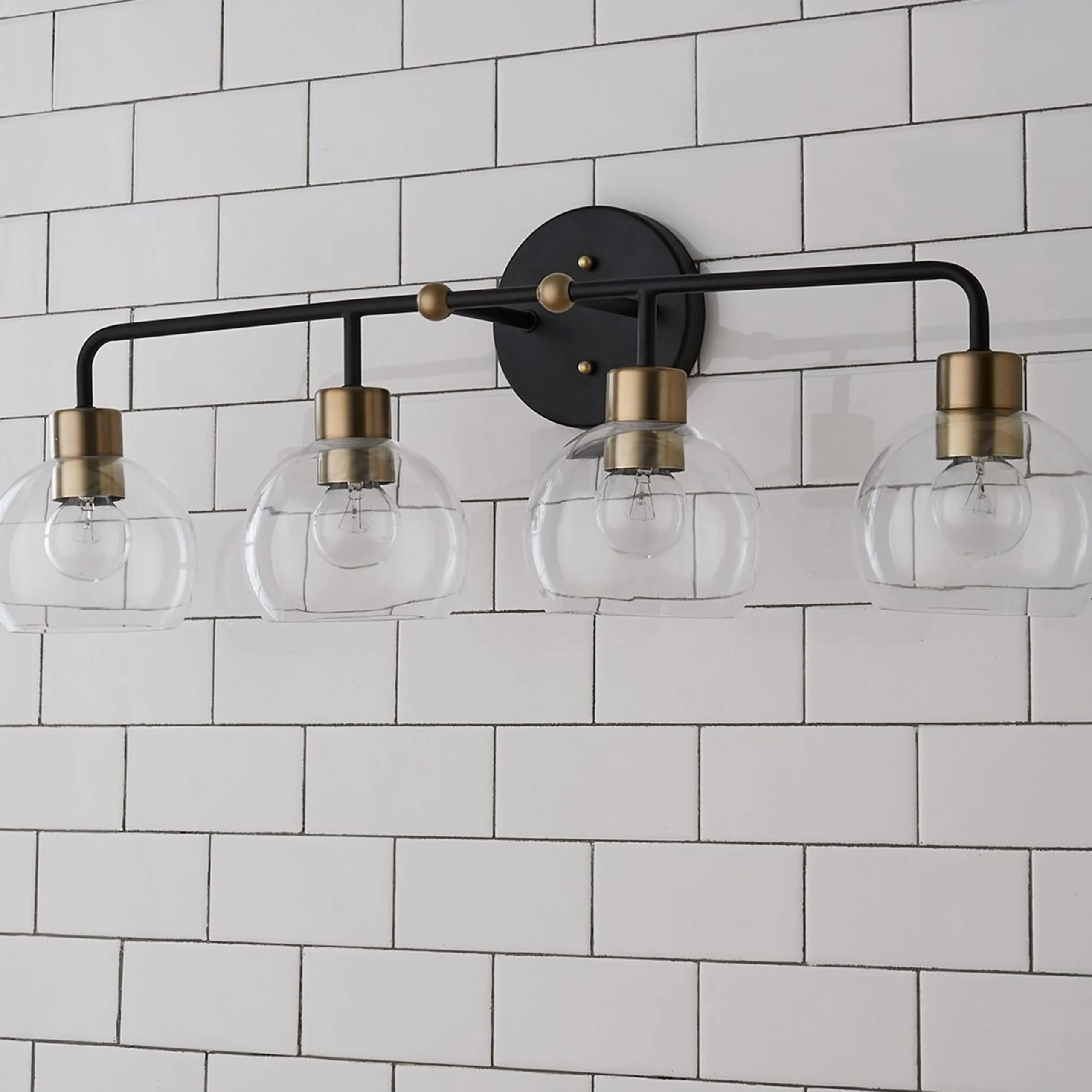 Young House Love Clear Glass Bubble Vanity Light - 4 Light