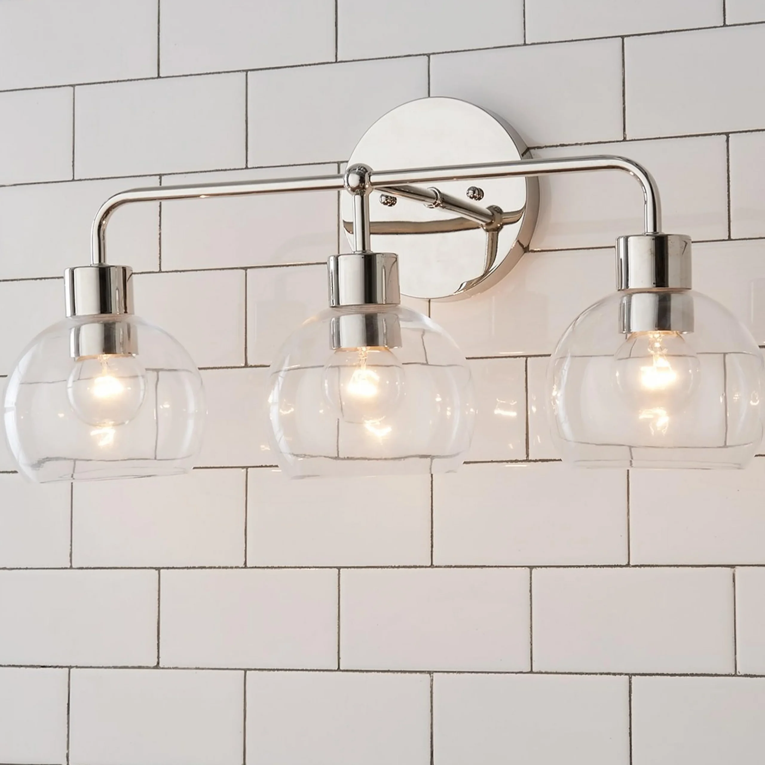 Young House Love Clear Glass Bubble Vanity Light - 3 Light