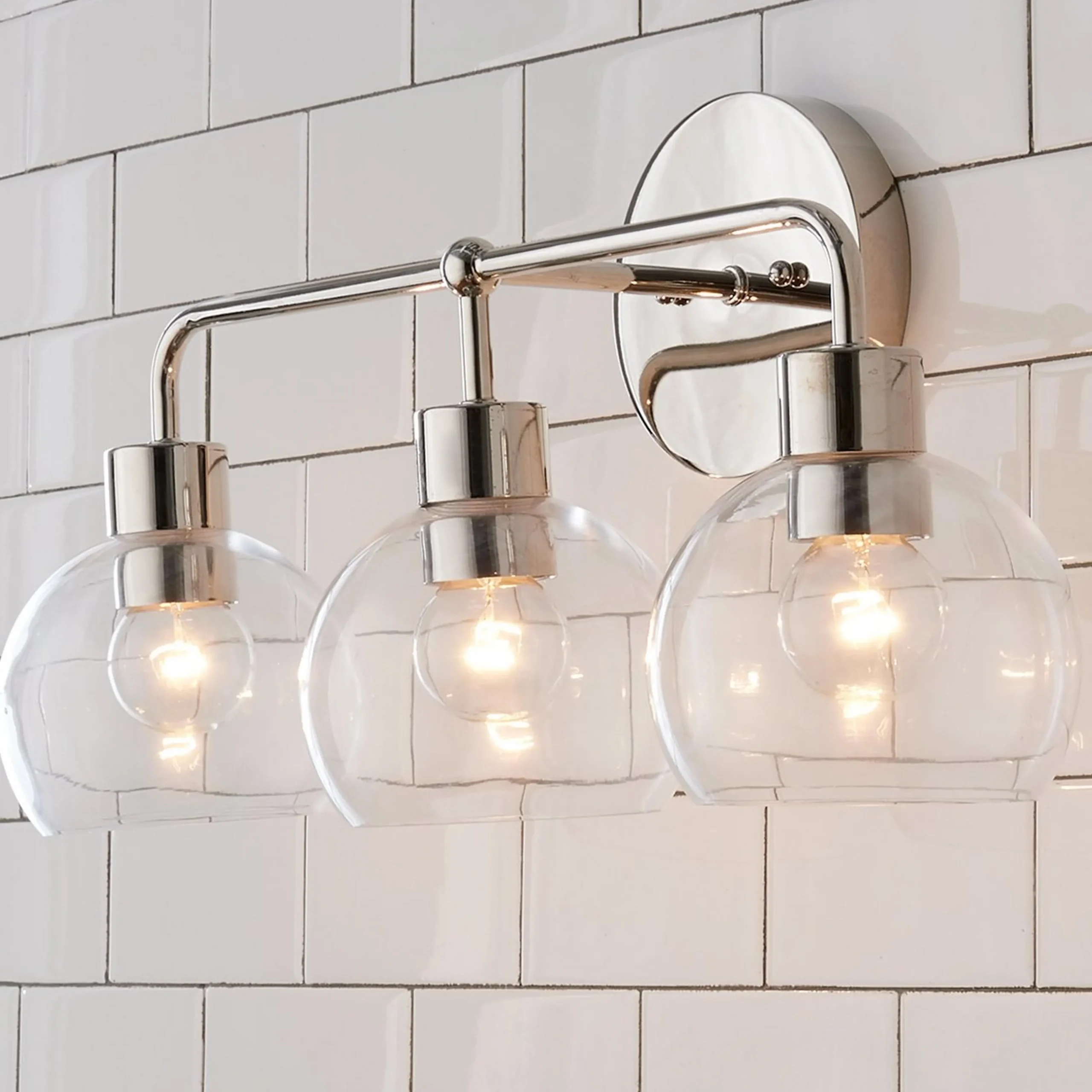 Young House Love Clear Glass Bubble Vanity Light - 3 Light
