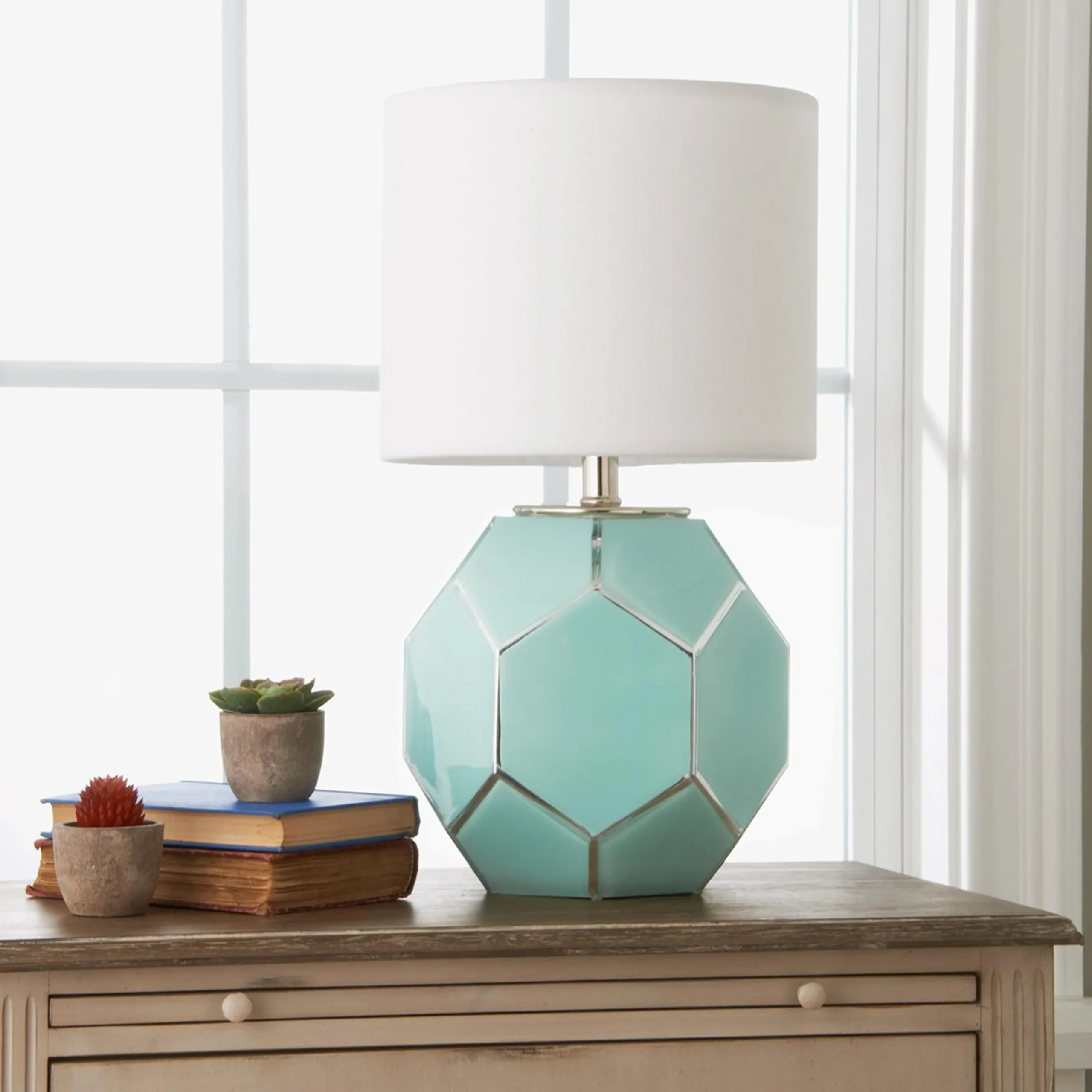 Young House Love Hexagon Glass Table Lamp