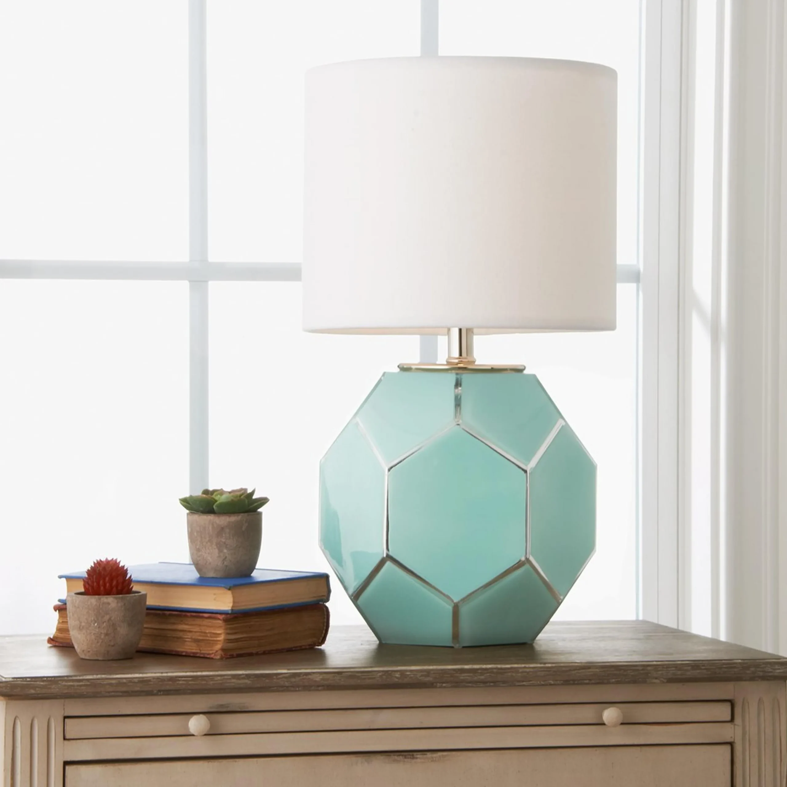 Young House Love Hexagon Glass Table Lamp