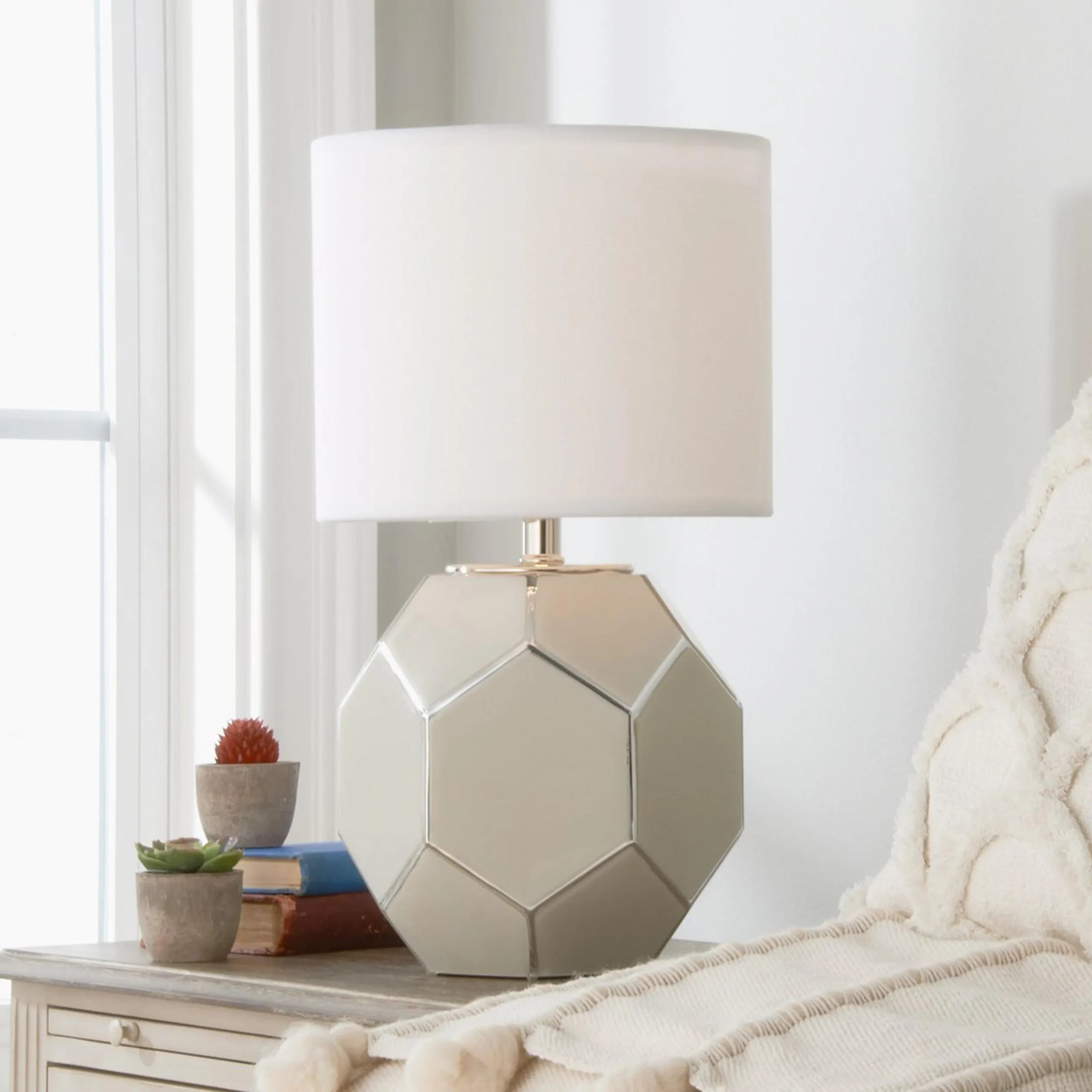 Young House Love Hexagon Glass Table Lamp