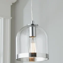 Young House Love Metallic Rimmed Glass Pendant