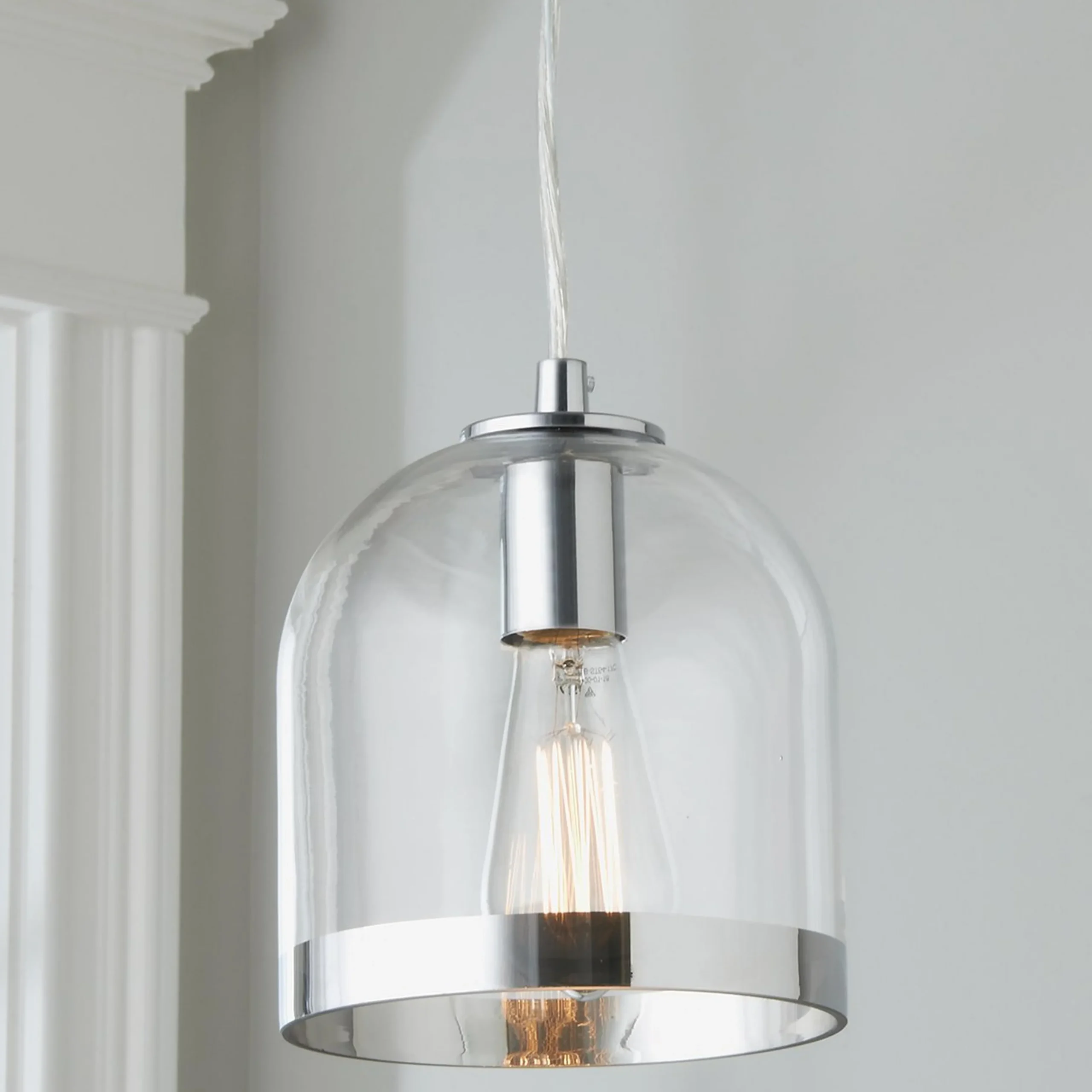 Young House Love Metallic Rimmed Glass Pendant