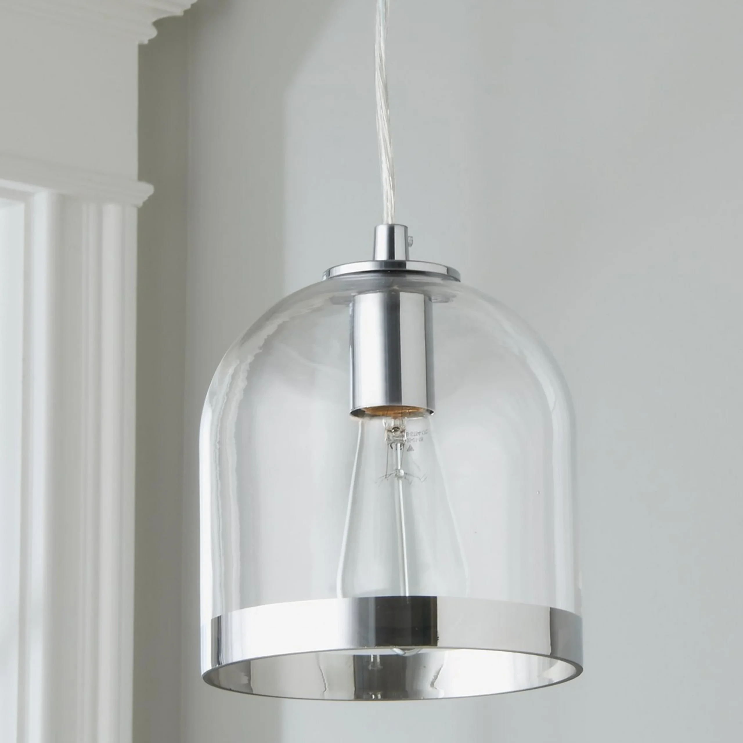 Young House Love Metallic Rimmed Glass Pendant