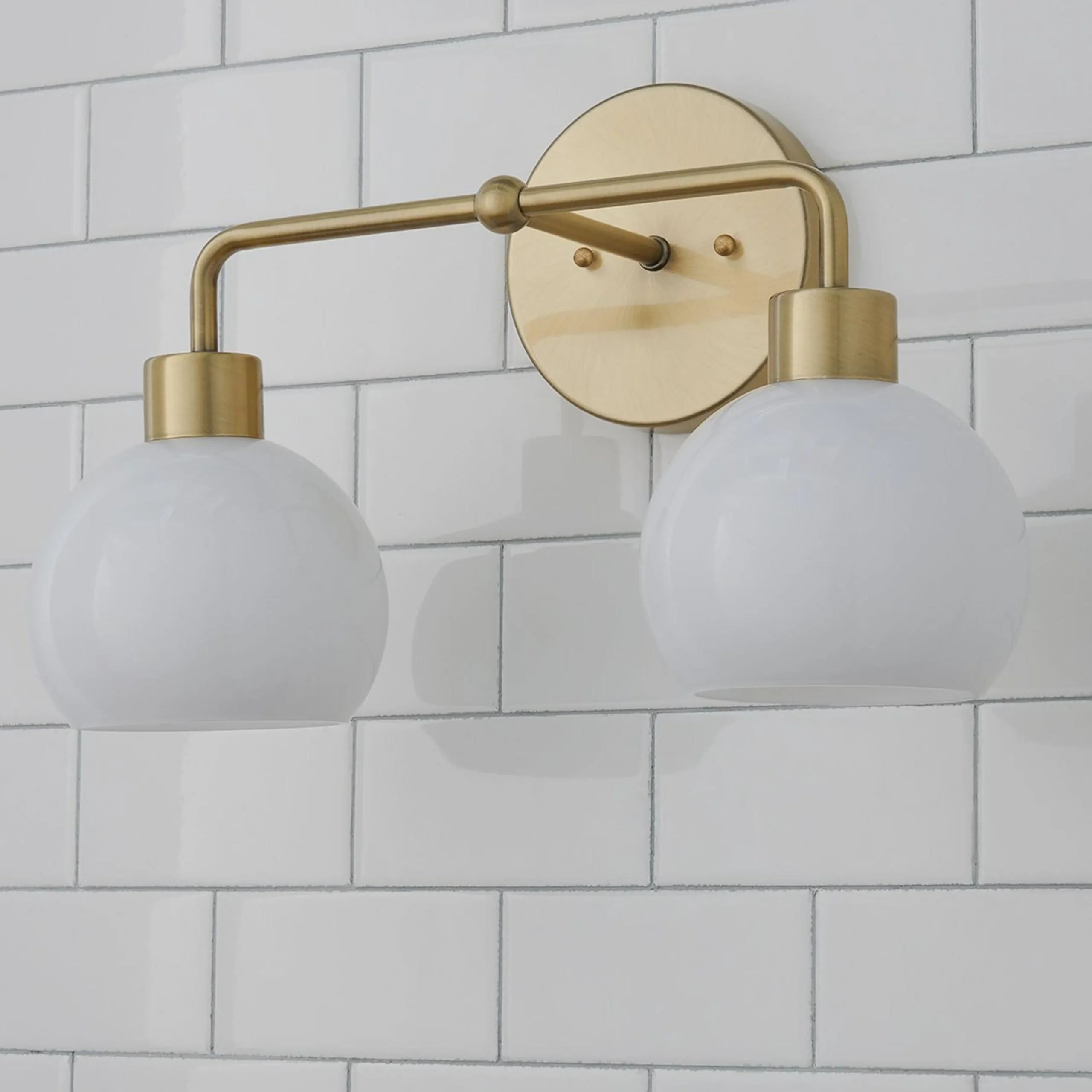 Young House Love Opal Glass Bubble Vanity Light - 2 Light