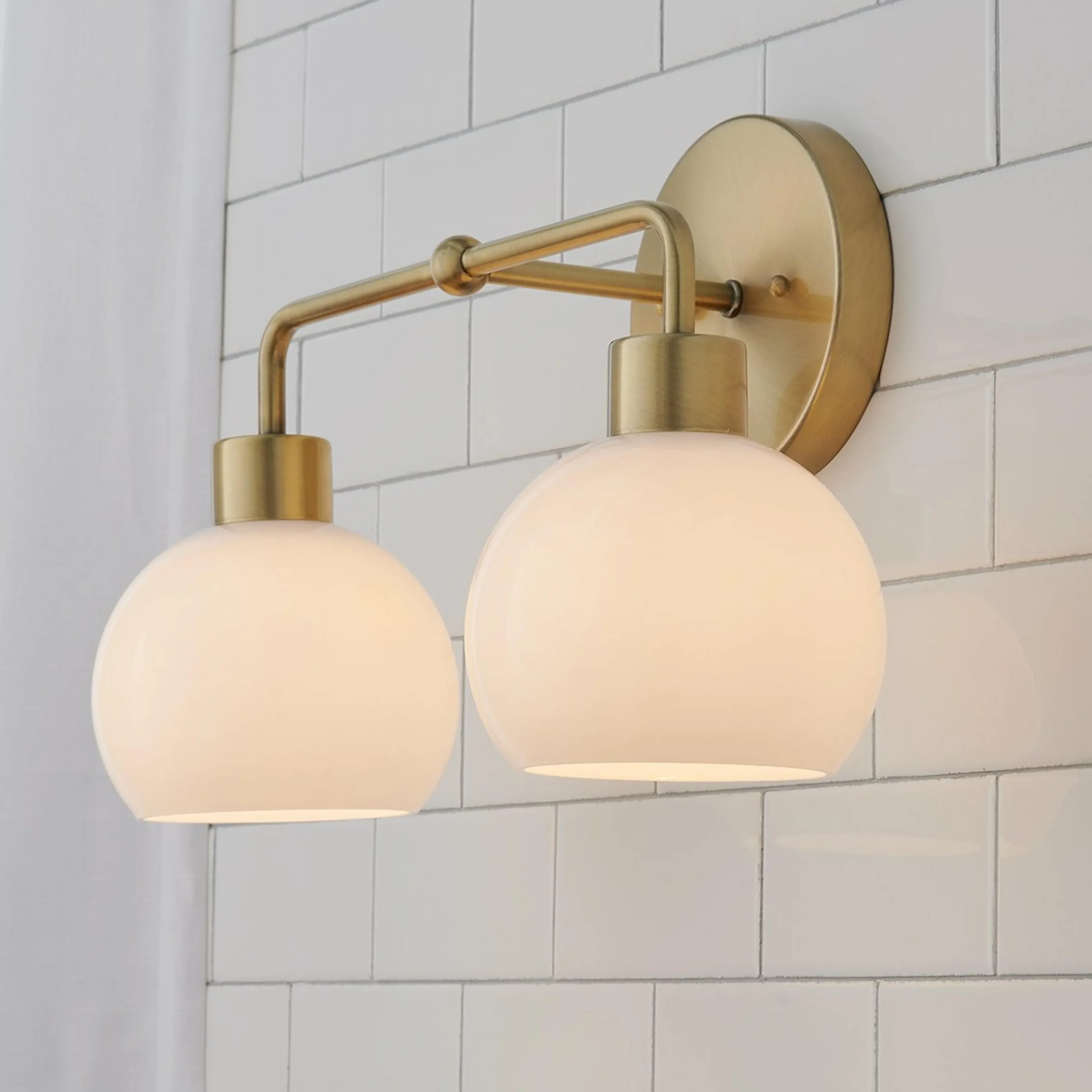 Young House Love Opal Glass Bubble Vanity Light - 2 Light