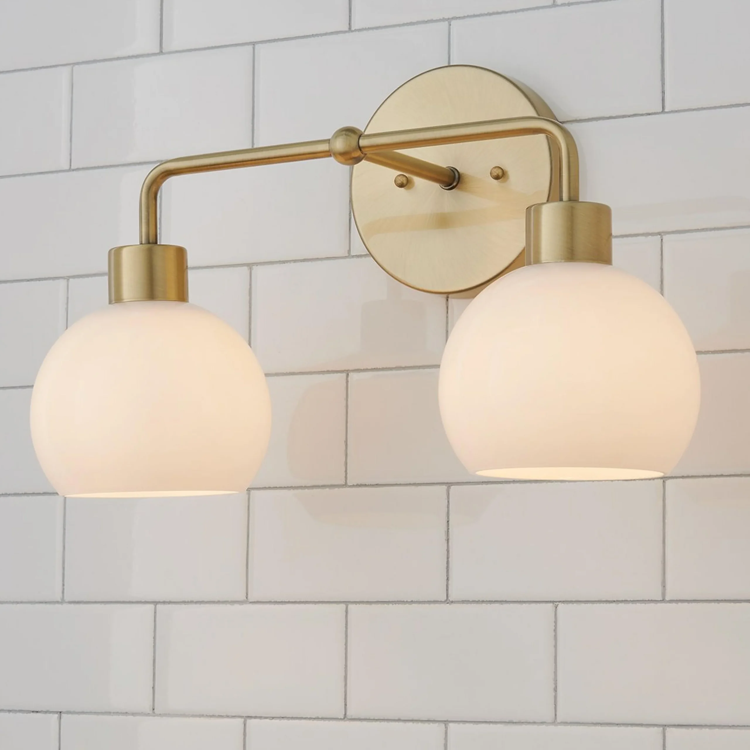 Young House Love Opal Glass Bubble Vanity Light - 2 Light