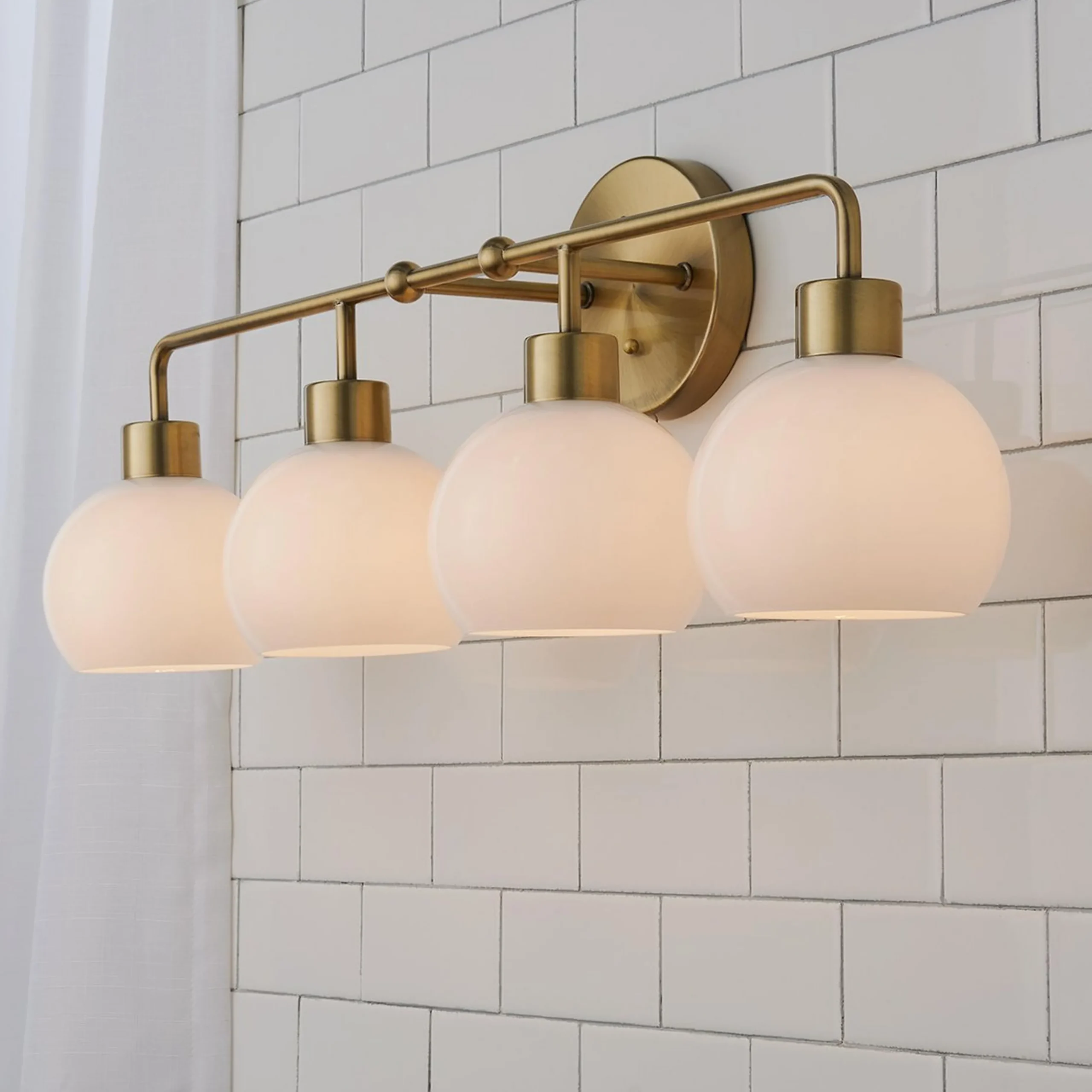 Young House Love Opal Glass Bubble Vanity Light - 4 Light