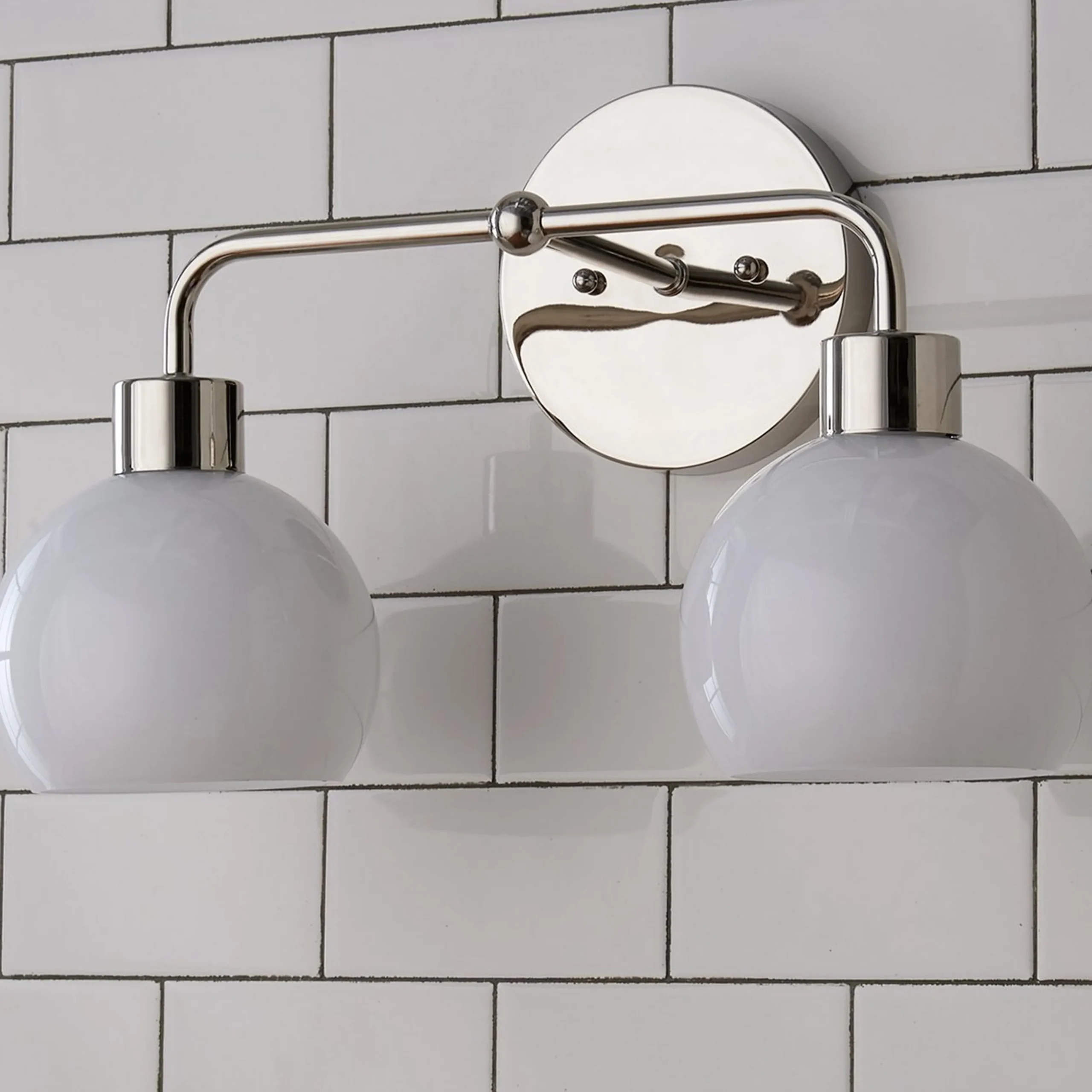 Young House Love Opal Glass Bubble Vanity Light - 2 Light