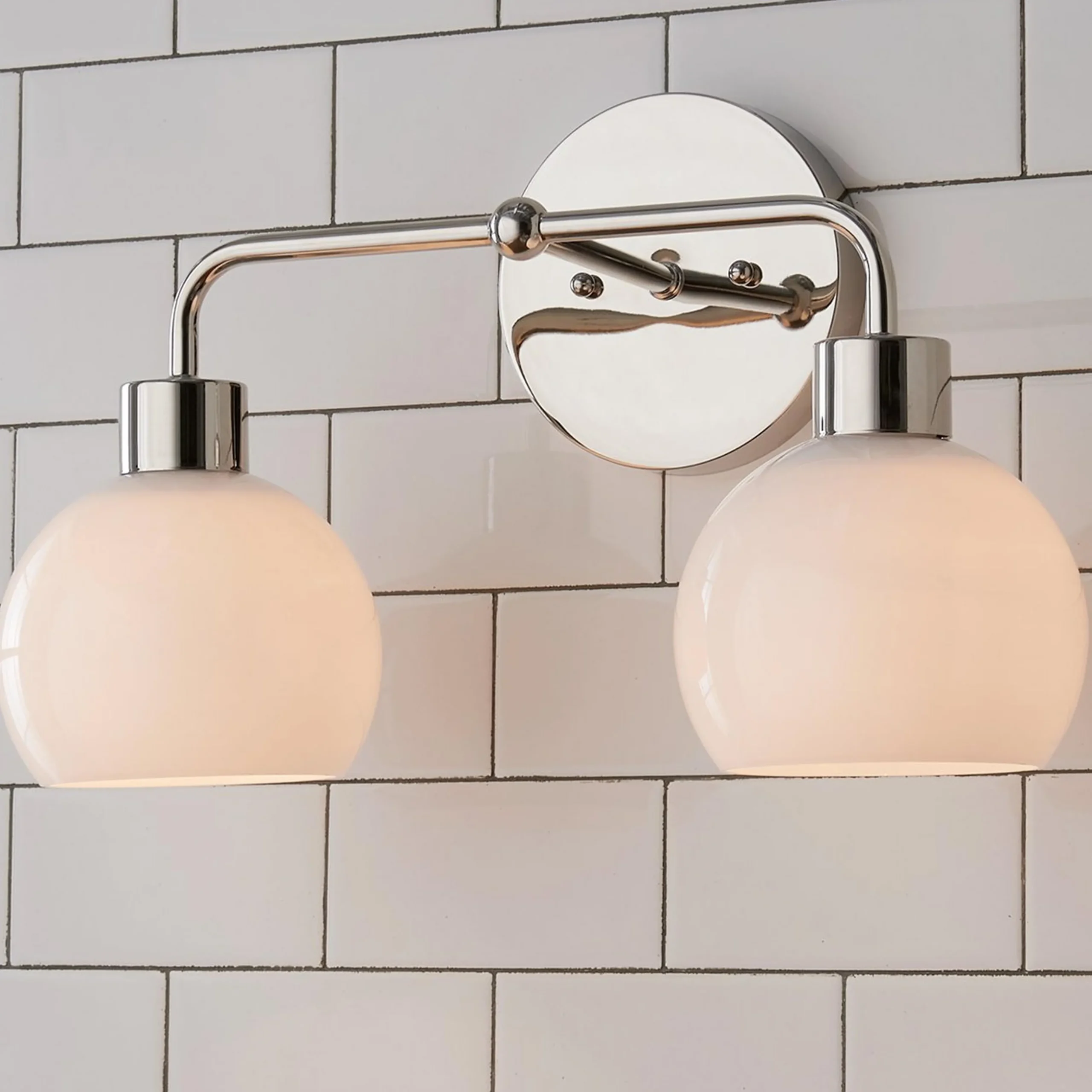 Young House Love Opal Glass Bubble Vanity Light - 2 Light
