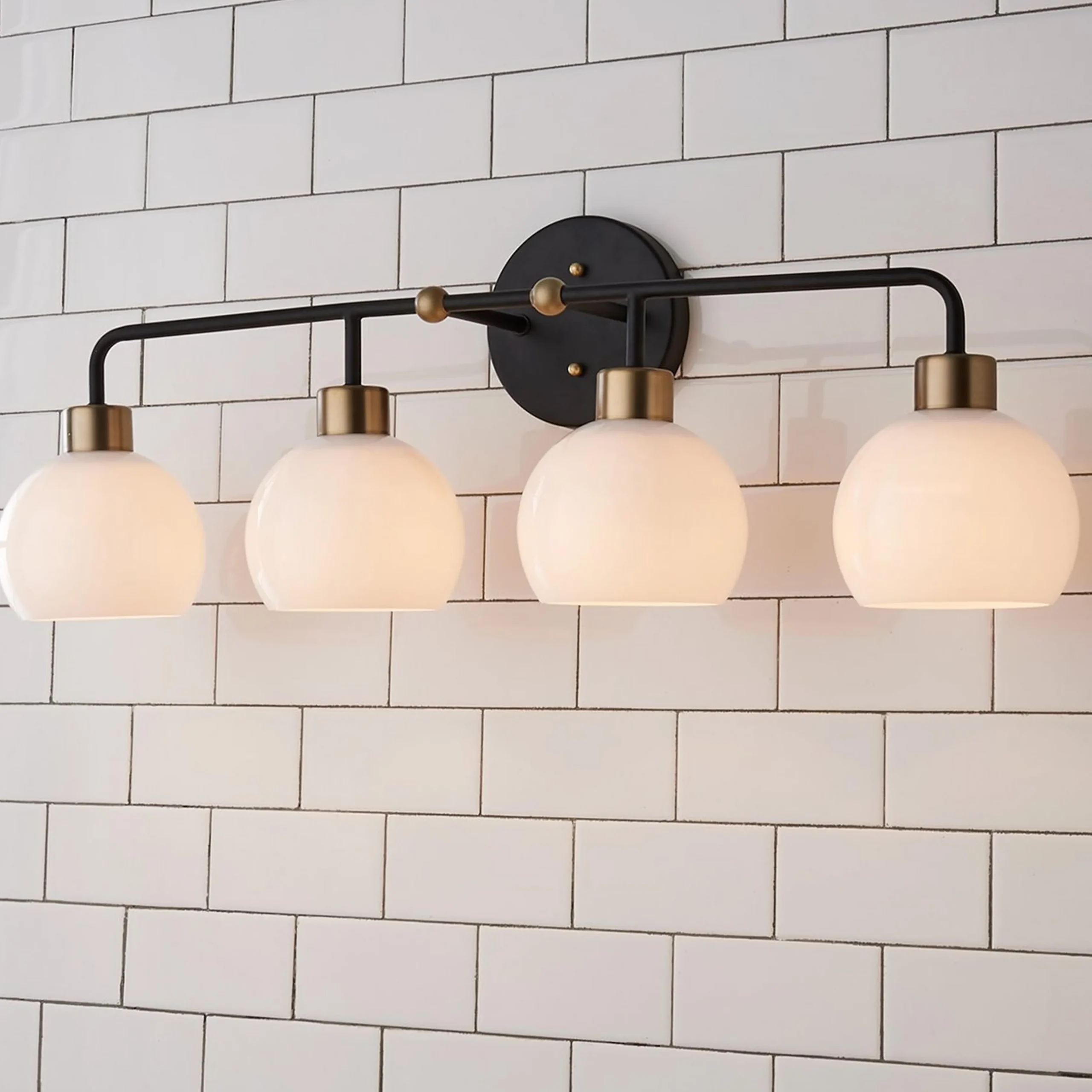 Young House Love Opal Glass Bubble Vanity Light - 4 Light