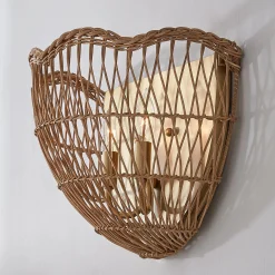 Young House Love Scallop Rattan Sconce