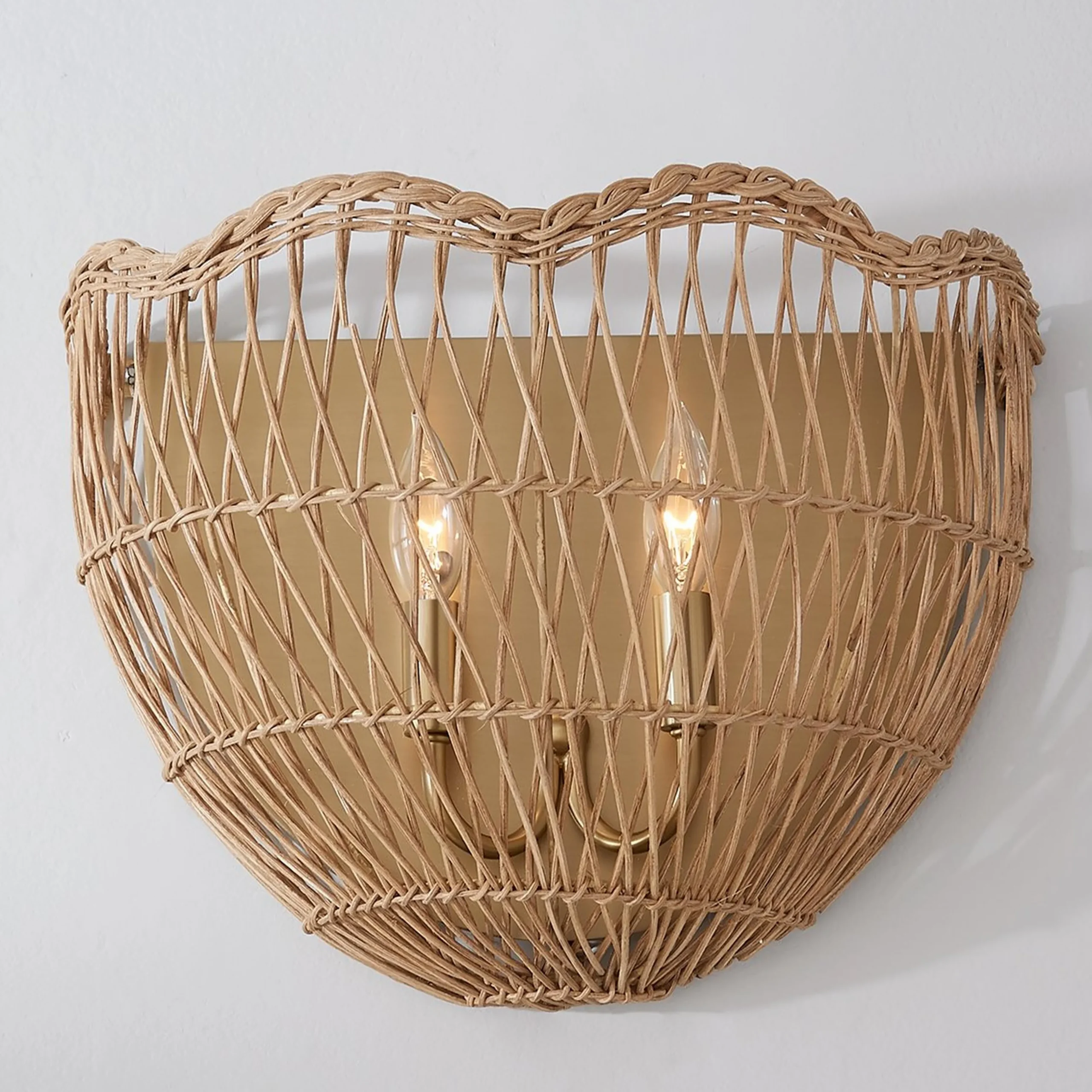 Young House Love Scallop Rattan Sconce