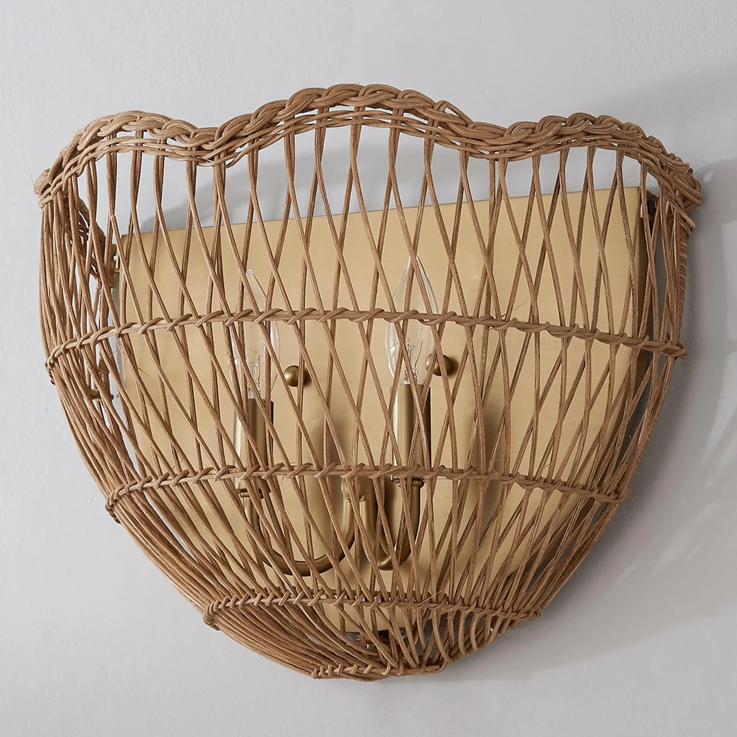 Young House Love Scallop Rattan Sconce